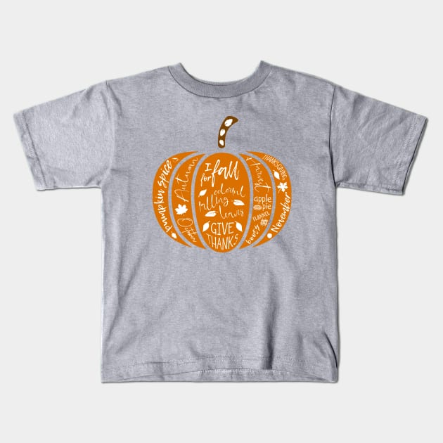 Fall Pumpkin Kids T-Shirt by timlewis